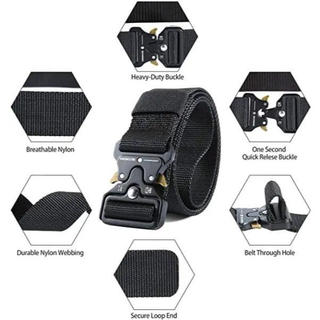 kit 2 Moda Cinto Largo Masculino Nylon Fivela Liga de Zinco e tatico militar MDL02