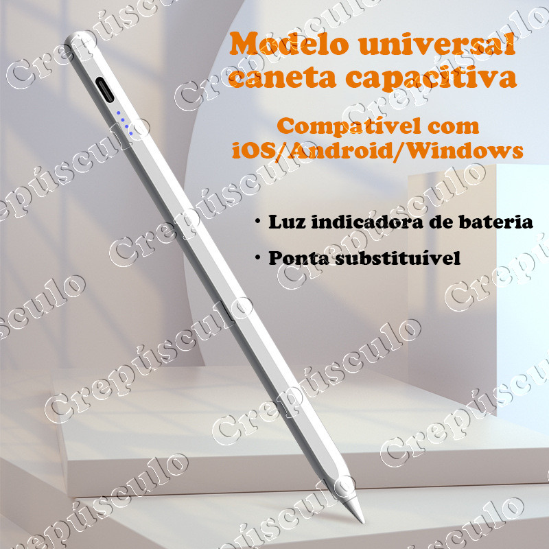 Pencil Caneta touch stylus capacitiva para tablets universal branco magnético type-c