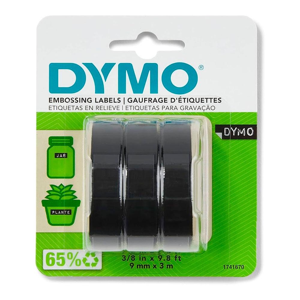 Blister com 3und de Fita Vinilica p/ Rotulador Manual Dymo