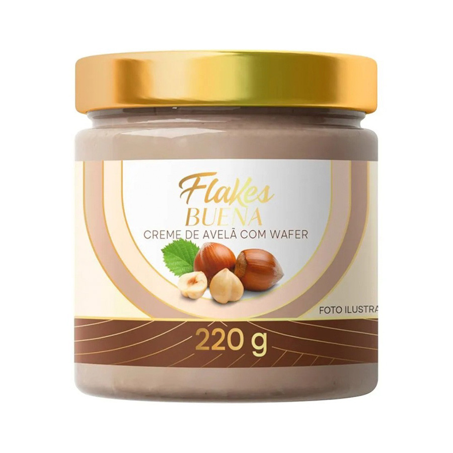 Creme de Avelã com Wafer - 220g - 1 unidade - Flakes Buena - Rizzo em Oferta na Shopee