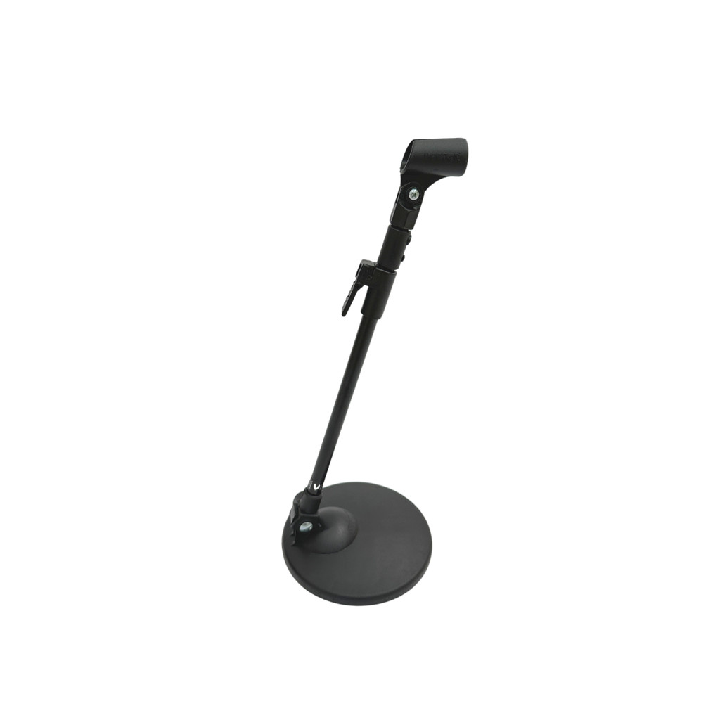 Pedestal De Mesa Reto Para Microfone Com Regulagem E Base Redonda SM-15-P