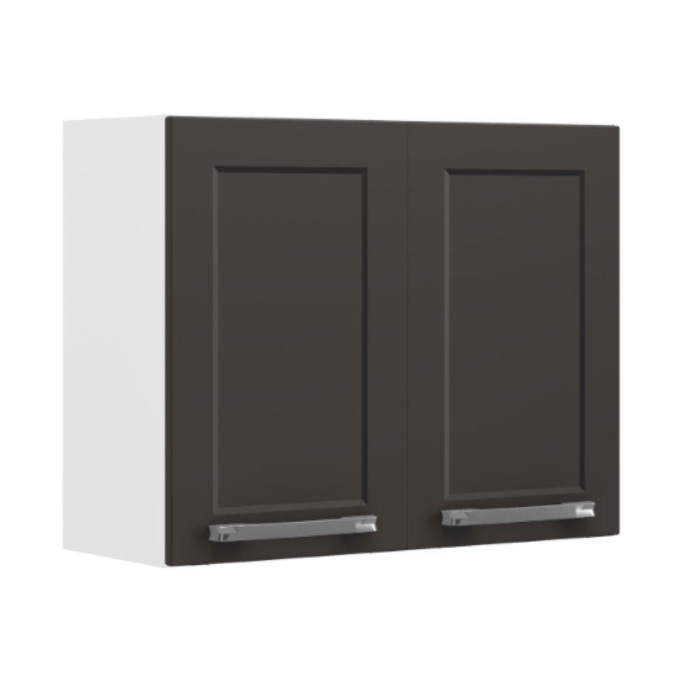 Armário de Cozinha Aéreo Itatiaia Aço 2 Portas Florença Grafite/Branco em Oferta na Shopee