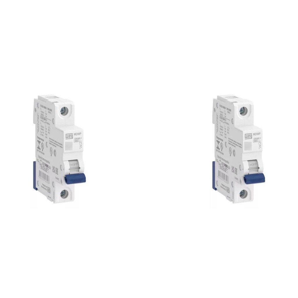 KIT 2 UNIDADES - WEG DISJUNTOR UNIPOLAR DIN 32A (MDW-C 32A 1 POLO)