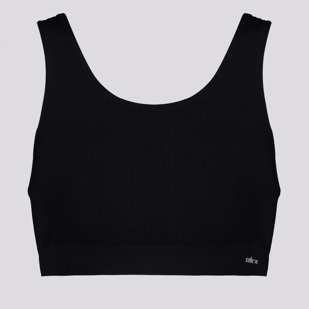 Top Canelado Selene Sem Costura Feminino Preto