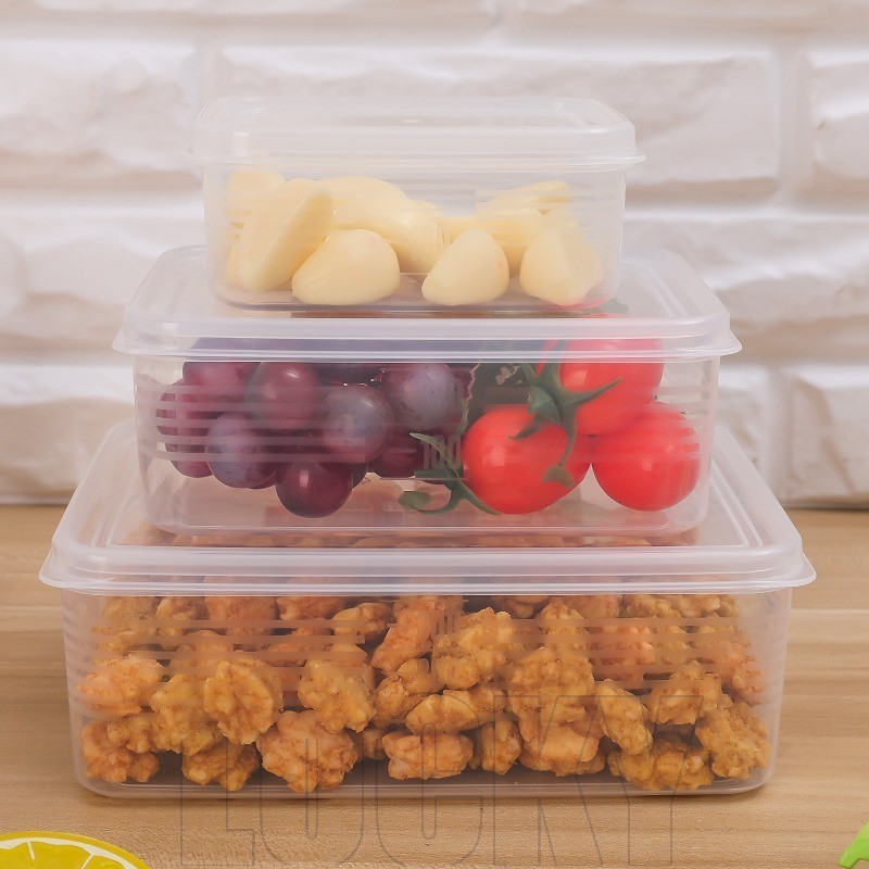 Caixa De Conservação Fresca 300/600/1200ml Com Tampa-Organizador De Frutas Frescas-Recipiente Para Alimentos Geladeira-C