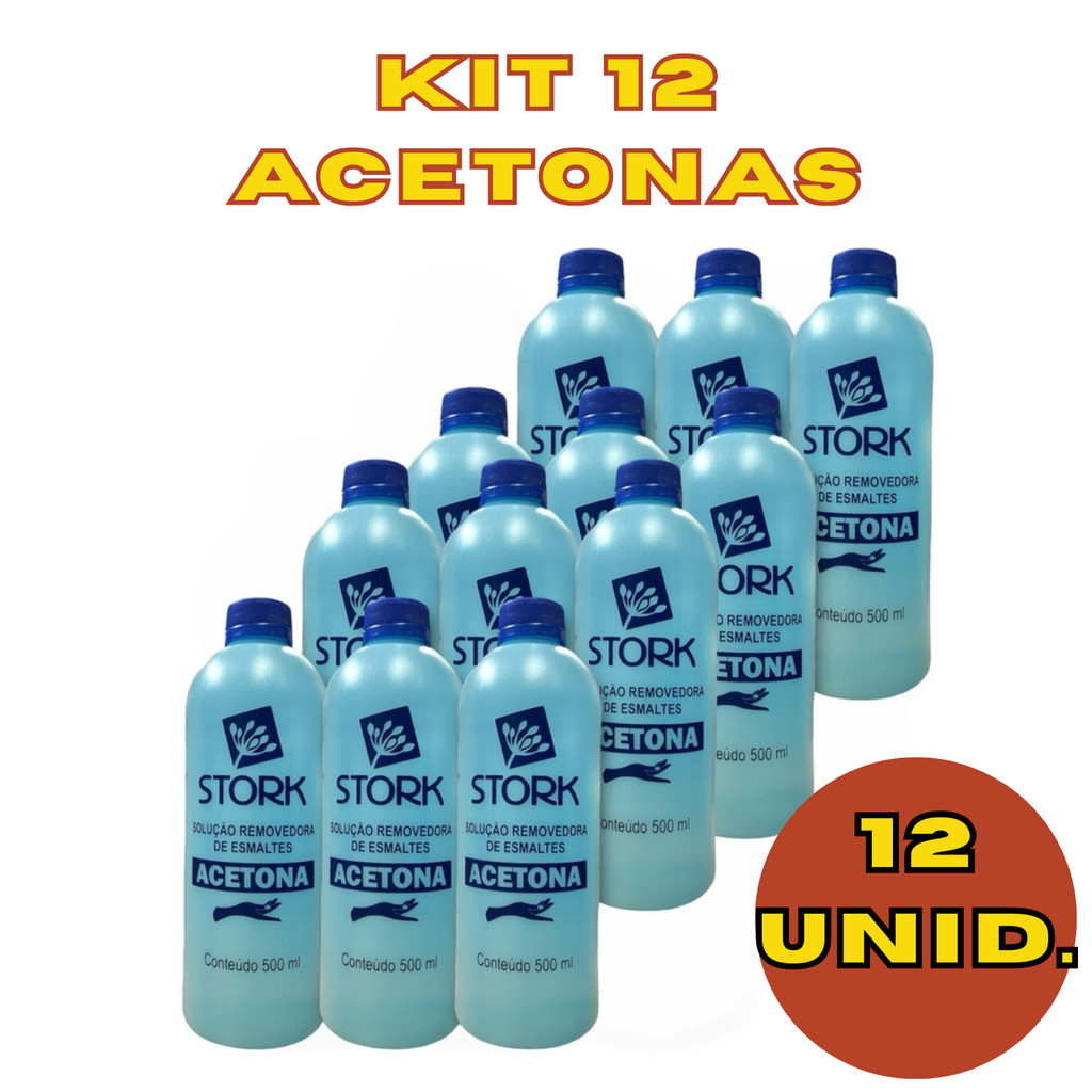 Kit Stork com 12 unid Removedor de Esmalte 500ml cada em Oferta na Shopee