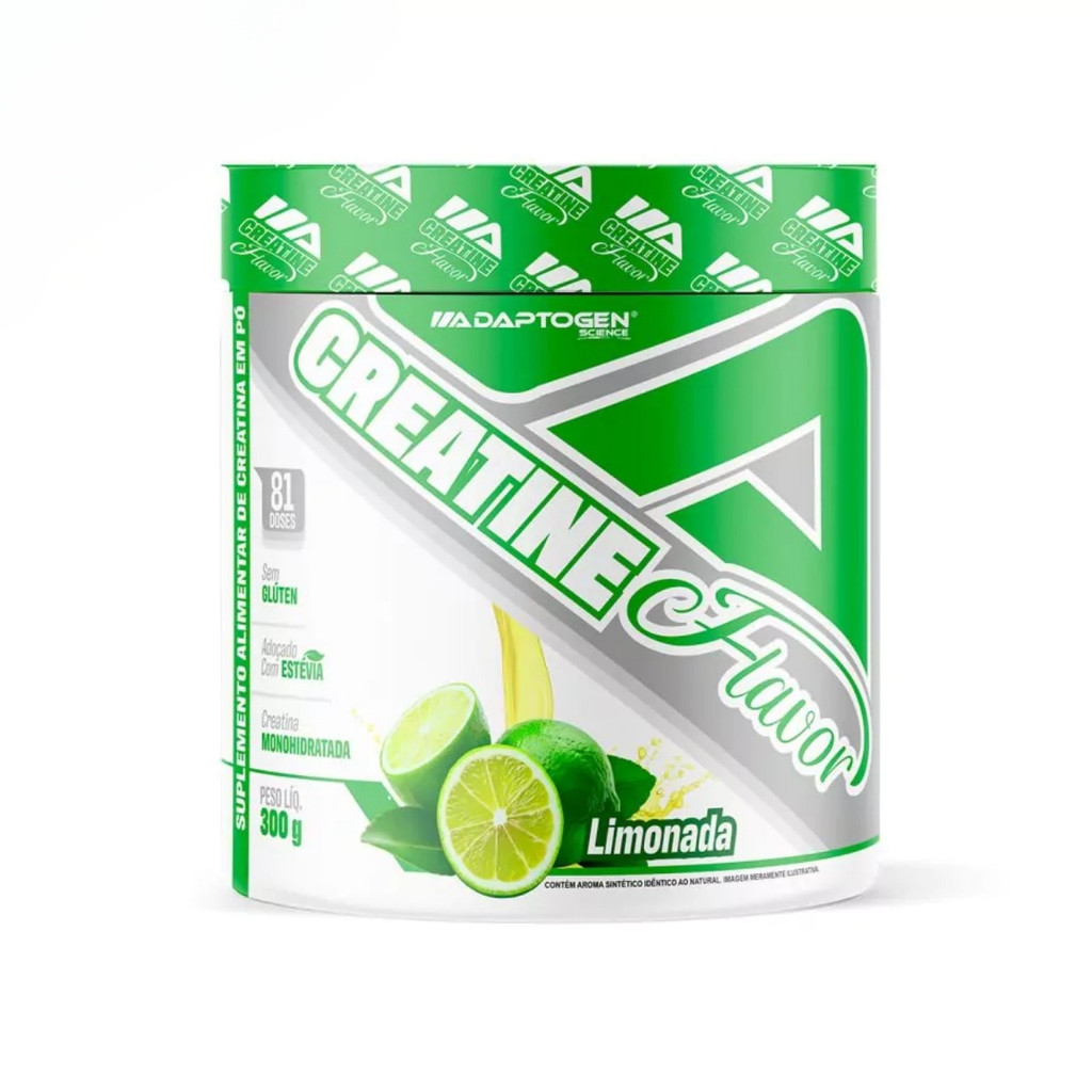 Creatina Flavor Pote 300g Sabor Limonada Adaptogen em Oferta na Shopee