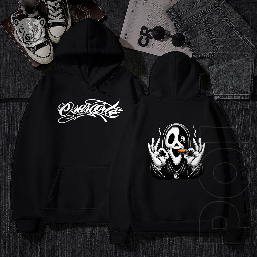 Moletom Blusa de Frio Osascorte Morte Ying Yang Tony Country Grau Motoqueiro em Oferta na Shopee