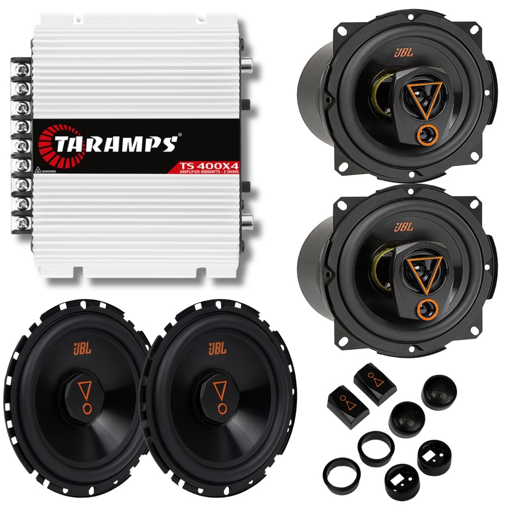 Kit Jbl 2 Vias  Alto Falantes 6 E 5 Pol 62vms80 5TRMS80 160w + Módulo Amplificador Ts400 400W 2 Ohms