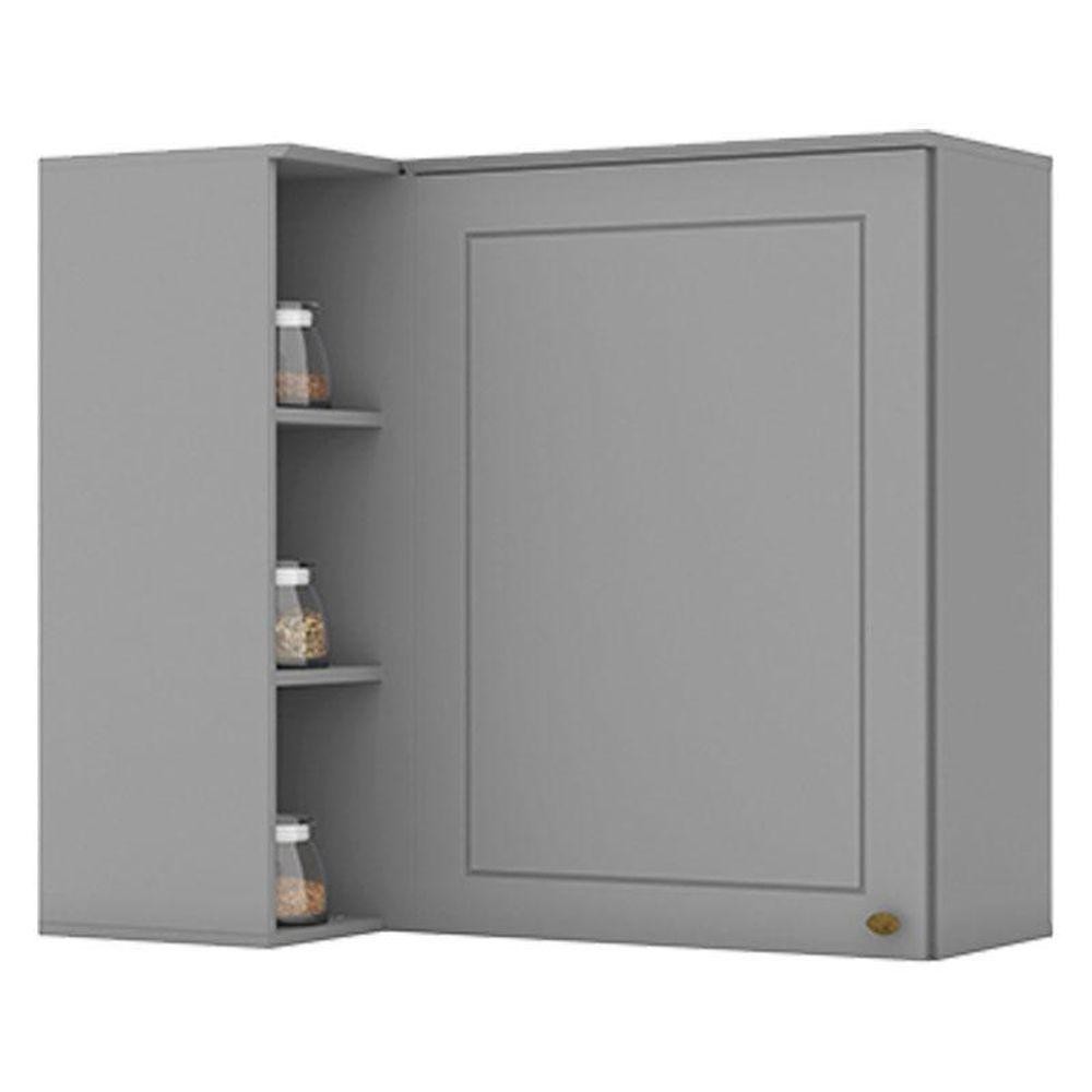 Armário Aéreo Canto Reto 1 Porta Americana Cinza – Henn