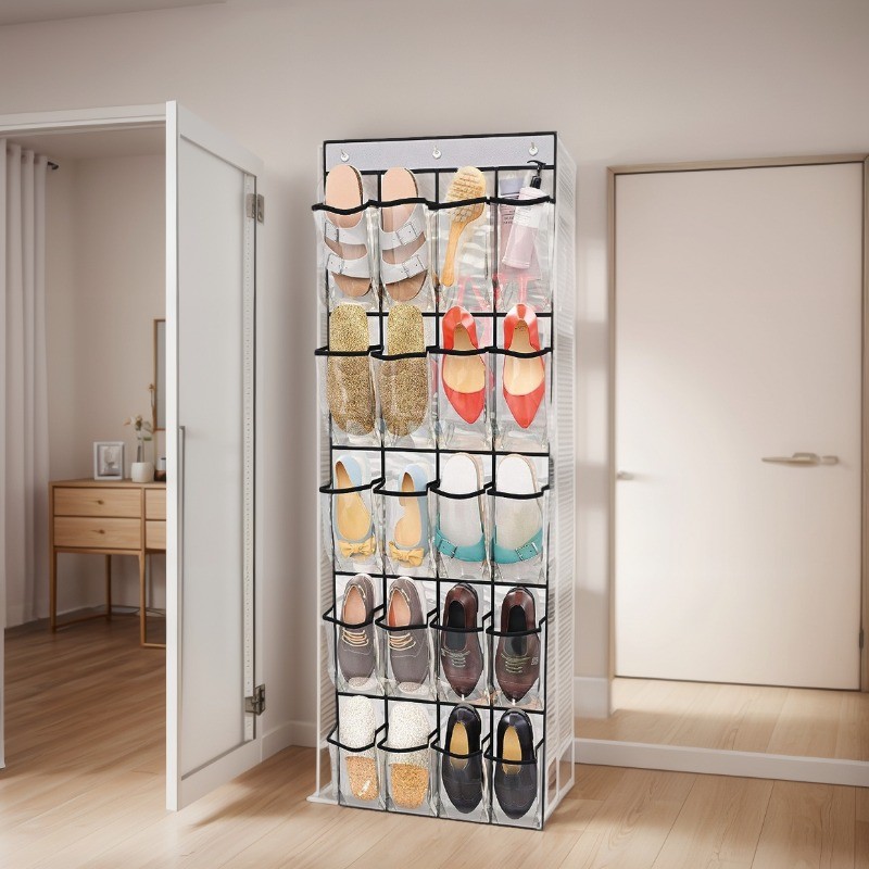 Sapateira Transparente Euro Tela Mesh Pendurável Com 20 Divisórias Euro Home