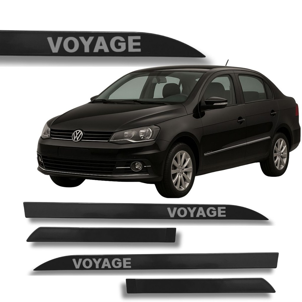 Friso Porta Lateral Volkswagen Voyage Preto Ninja 2008 até 2025