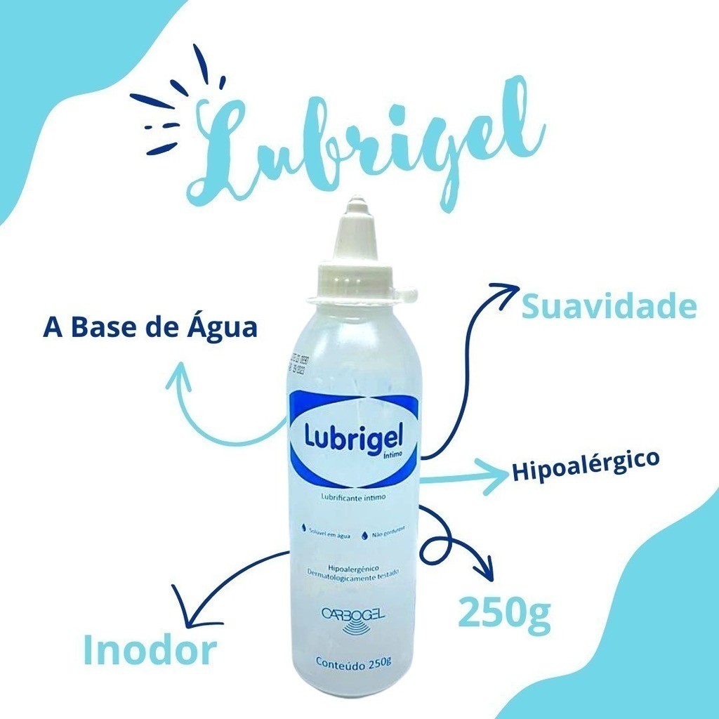 Lubrificante Intimo Lubrigel 250 gramas Não Gorduroso Sem Cheiro em Oferta na Shopee