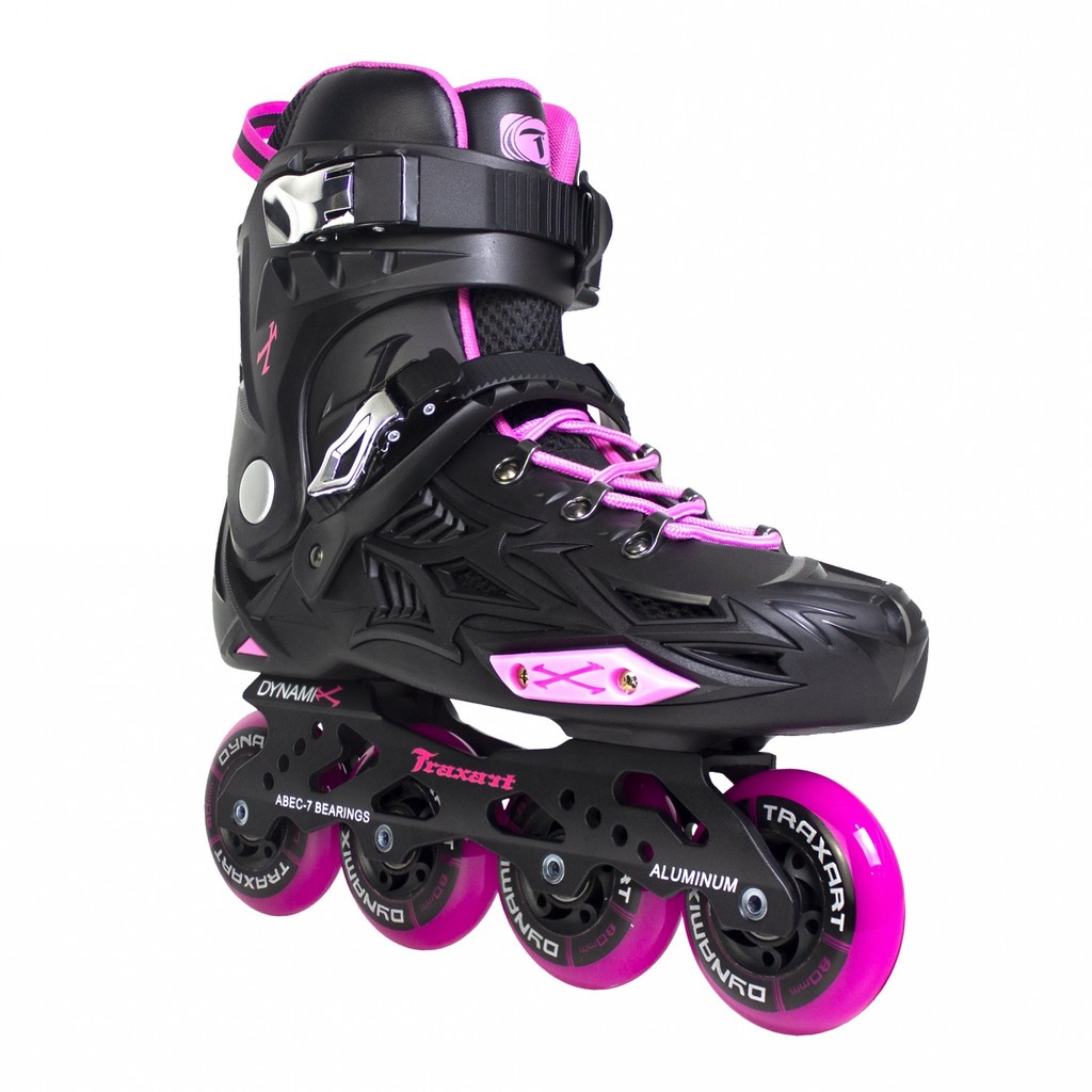 Patins Traxart Freestyle Dynamix Rose - Rodas 80mm ABEC-7