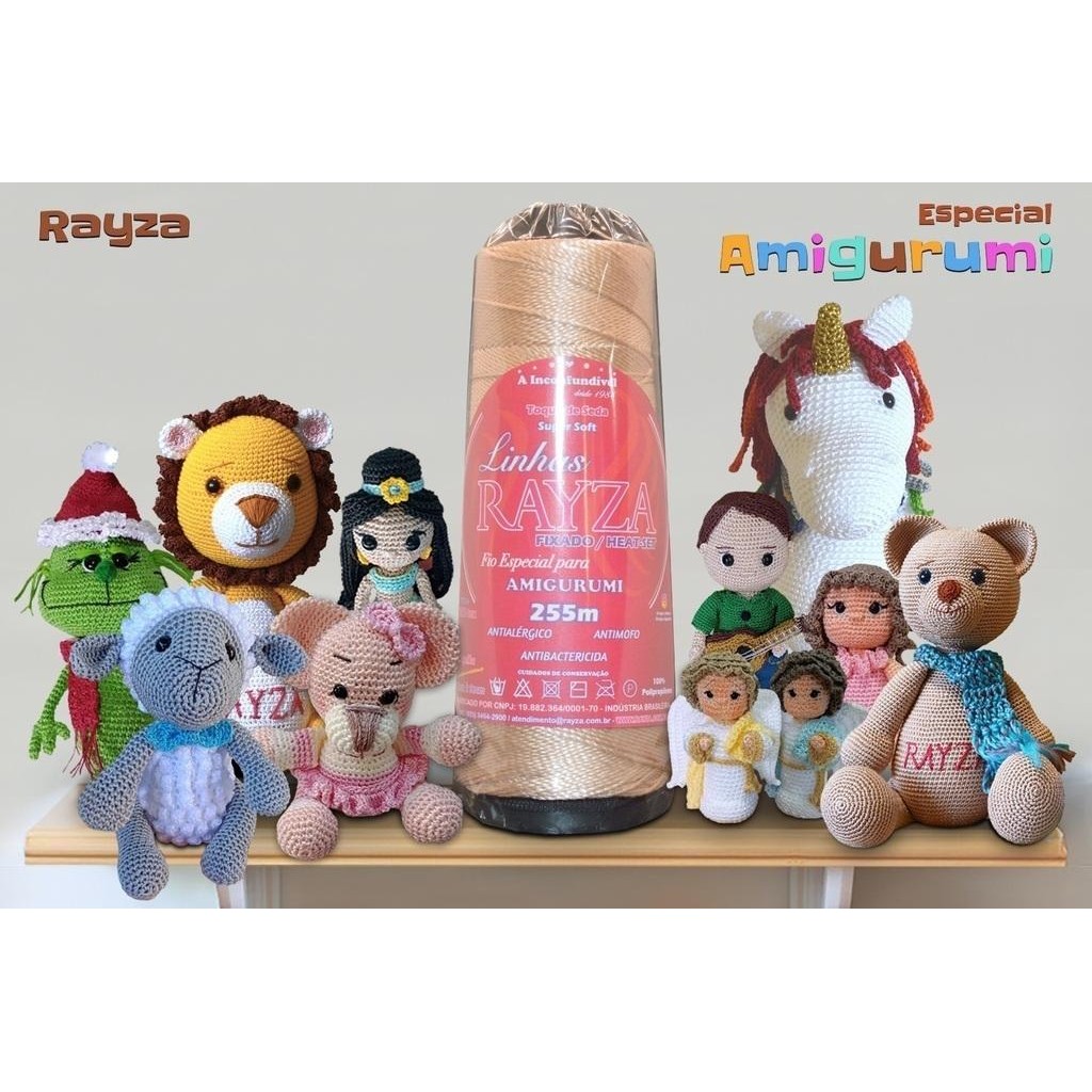 Linha RAYZA Amigurumi - Ideal para Crochê e Amigurumi - Tex 288 - Cor 002 Bege