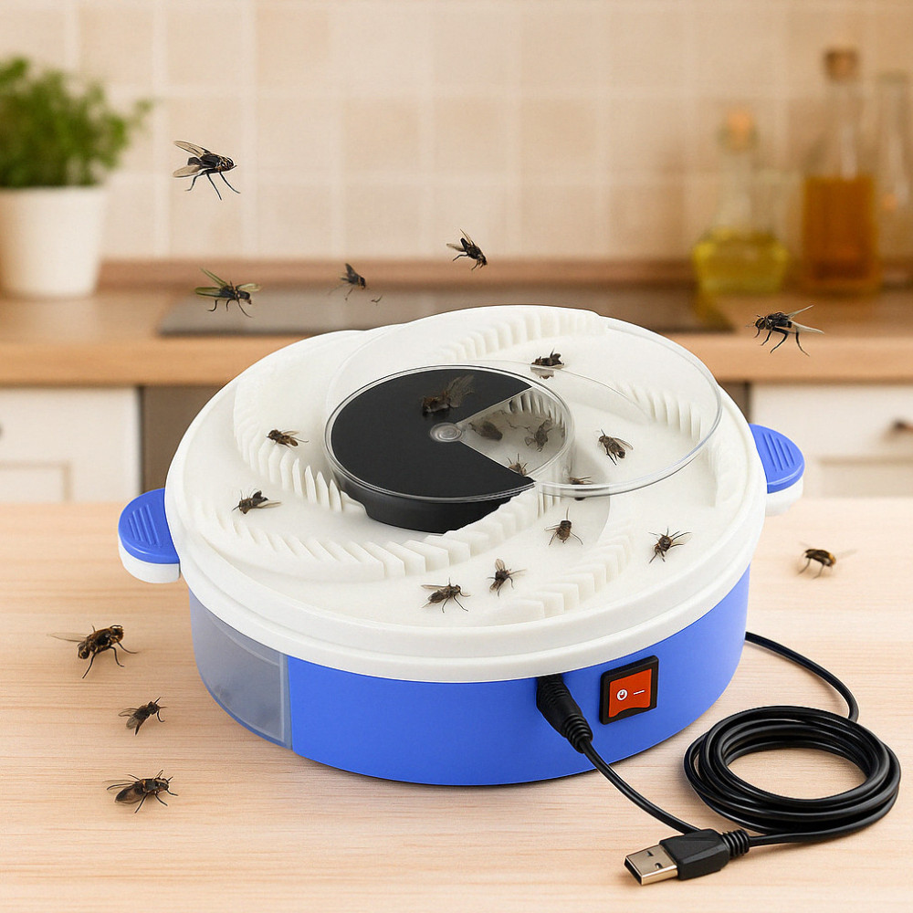 Pega Mosca Eletrico Armadilha Para Moscas Insetos Automático Cozinha Sala Mata Mosquito Pe...