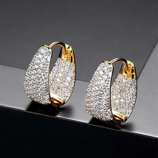 S925 prata esterlina zircão brincos simples moda jóias estudante senhoras presente em Oferta na Shopee