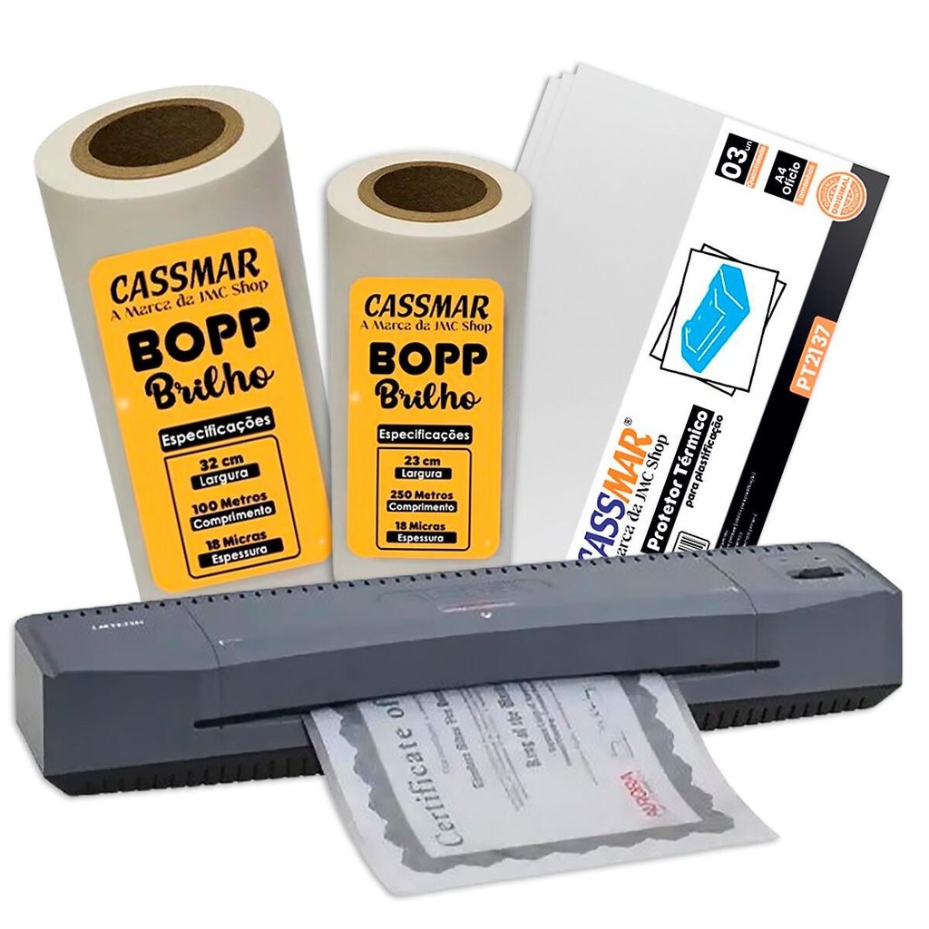Kit Laminadora Aurora A3 + Bopp A4 + Bopp A3 Brilho 220v