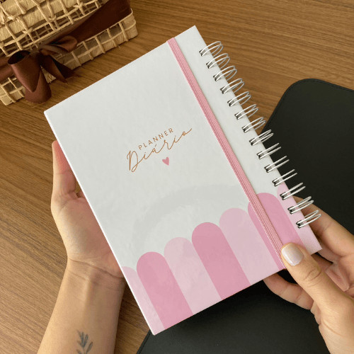 Planner Permanente Diário Bloco 2 em 1 - Bloco de Anotações e Planner Diário - A5
