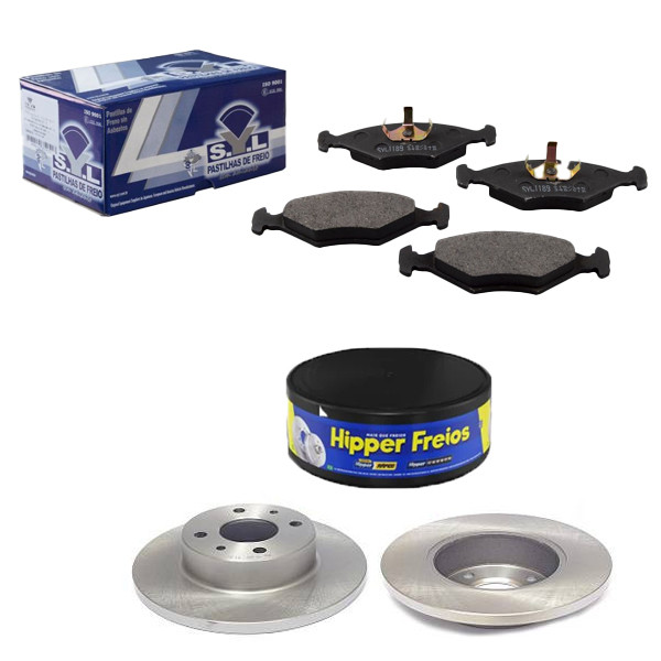 Par Disco Freio Solido + Jogo Pastilha Freio Fiorino 1993 Até 2010- HIPPER FREIOS / SYL em Oferta na Shopee