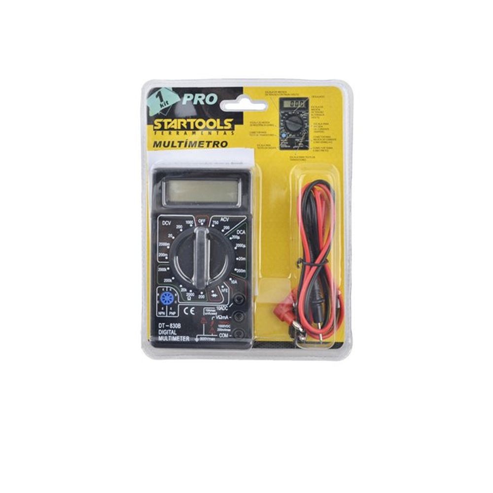 MULTIMETRO DIGITAL PORTATIL DISPLAY LCD MEDIDOR TESTE DIODE TRANSISTOR CONTINUIDADE