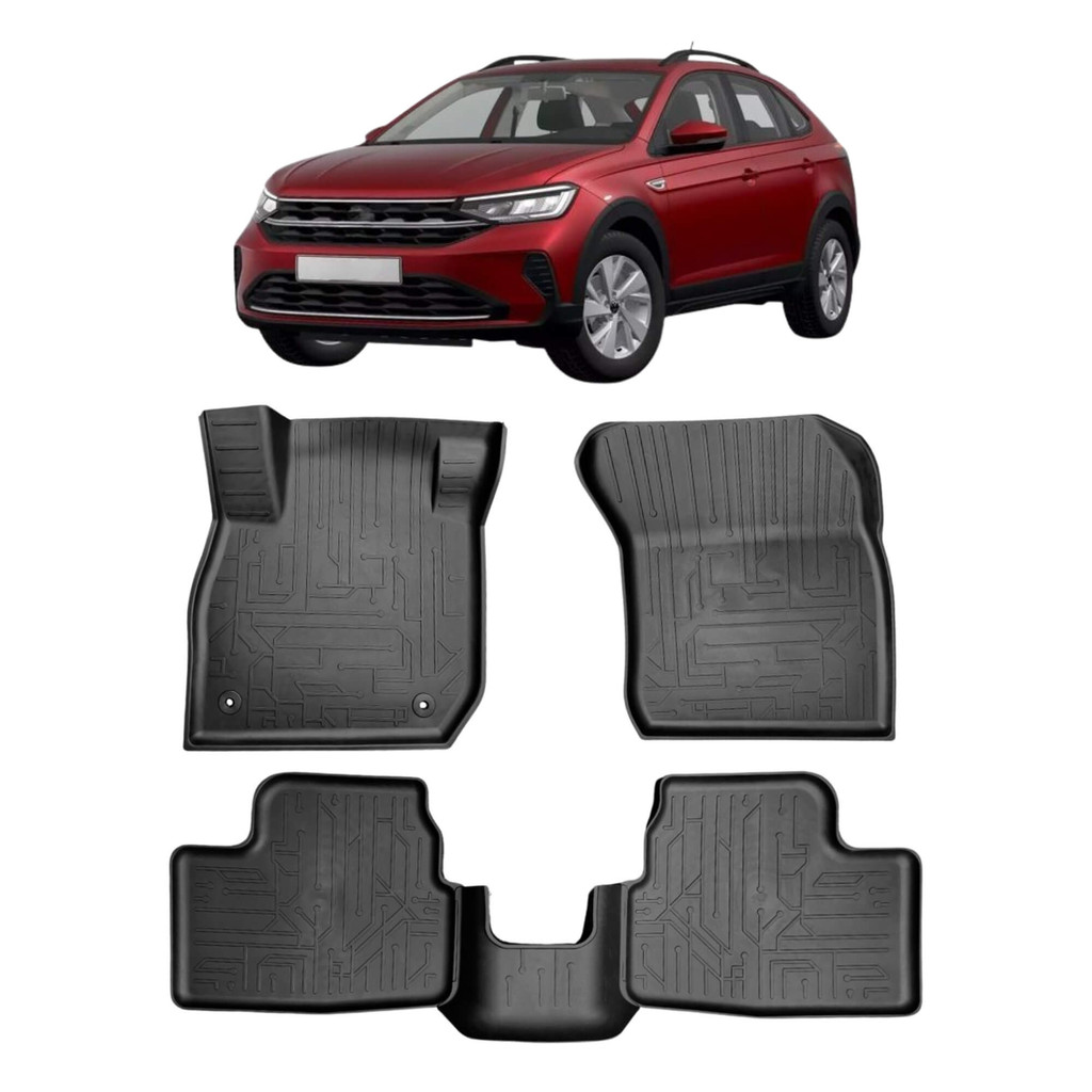 Tapete tipo Bandeja Preto 4P modelo Nivus 2020 em diante c/ 5 Peças Grid - TB05004 em Oferta na Shopee