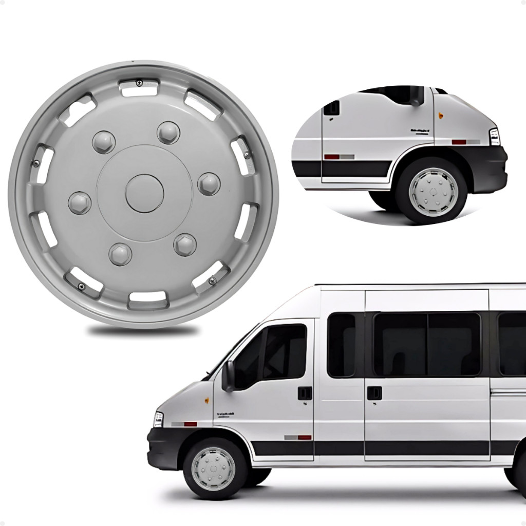 Calota Roda Aro 16 Vans Prata Ducato Master Iveco Sprinter DAILY HR TRANSIT MASTER
