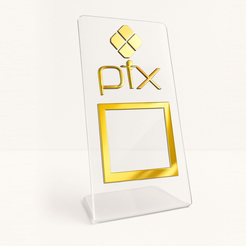 Display Pix Acrílico Placa QR Code Pagamento Para Balcão Caixa Loja