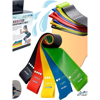 Kit 5 Faixas Elásticas Para Exercícios Multifuncional Yoga Fisioterapia e Treino