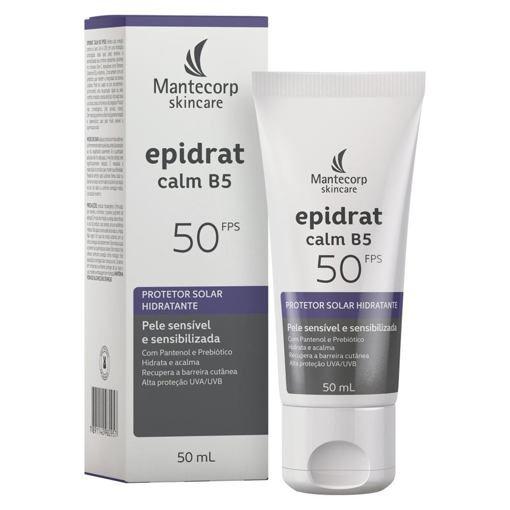 Epidrat Calm B5 Protetor Solar Hidratante FPS 50 Pele Sensível e Sensibilizada 50ml - Beauty