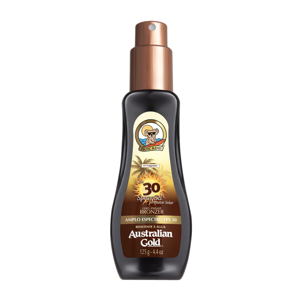 Protetor Solar Australian Gold Instant Bronzer FPS 30 Spray Gel 125g - Beauty