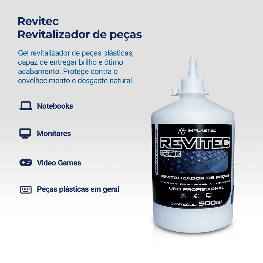 Revitalizador de Peças Implastec Revitec PARV0500PC 500ML - Cameras & Drones