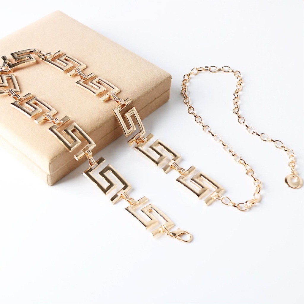 Cintos Feminino Com  Corrente dourado e prata De Metal importado 2024 em Oferta na Shopee