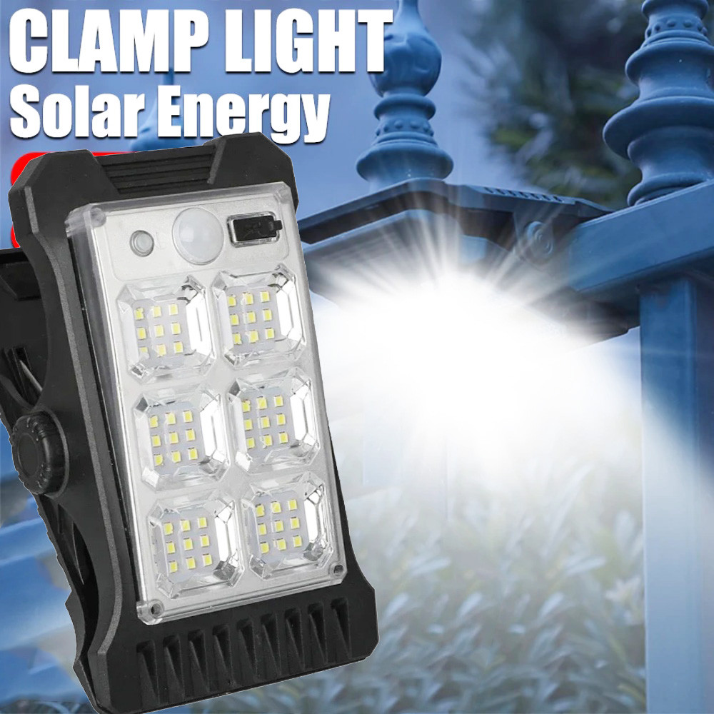 Novo LED Solar Jardim Ao Ar Livre Luzes Clipe Luz À Prova Dwaterproof Água Sensor De Movimento Lâmpada Acampamento Recar