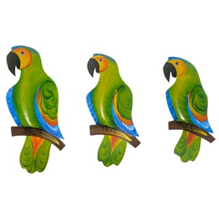 Trio De Papagaio GG Decorativo De Parede Para Casa Varanda em Oferta na Shopee
