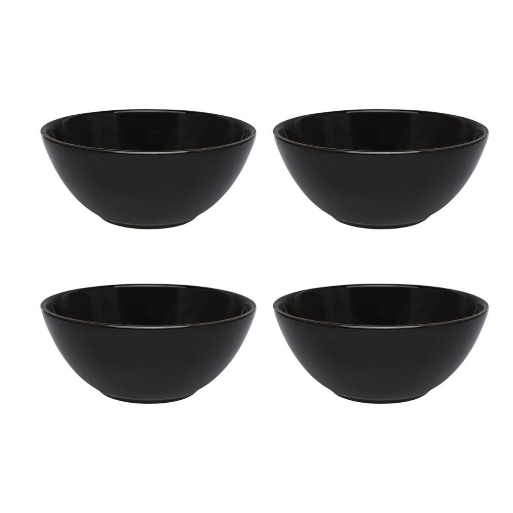 Jogo de 4 Tigelas 600ml Oxford Preto em Oferta na Shopee