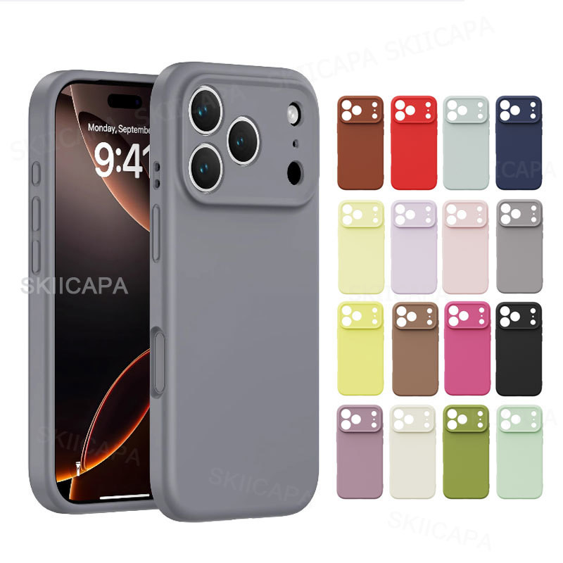 Para iPhone 17 Pro Max Silicone Líquido Caso De Telefone Pele Suave Macio Pára-Choques Proteção Capa Ar 17Pro Funda em Oferta na Shopee