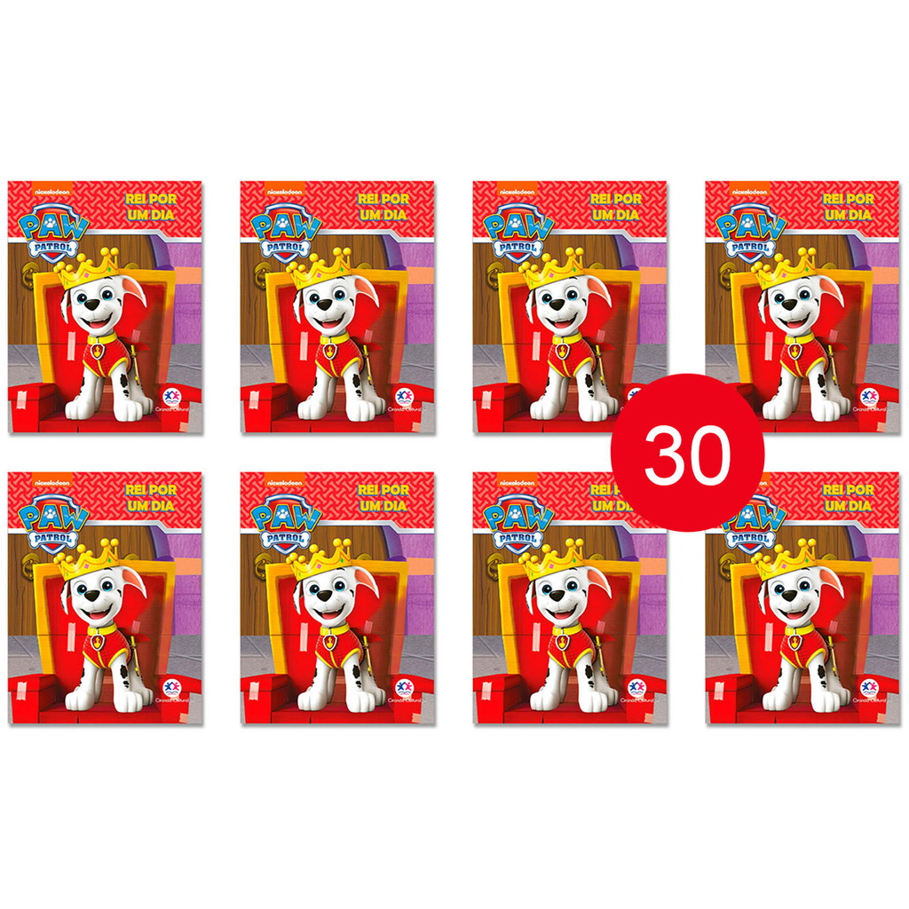 Kit 30 Livrinhos Patrulha Canina Rei Por Um Dia Lembrancinha De Festa Sacolinha Aniversário em Oferta na Shopee