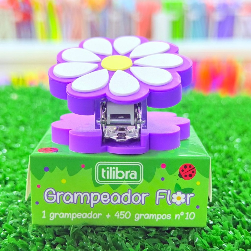 Grampeador Flor C/ 450 Grampos TILIBRA - 10 Folhas