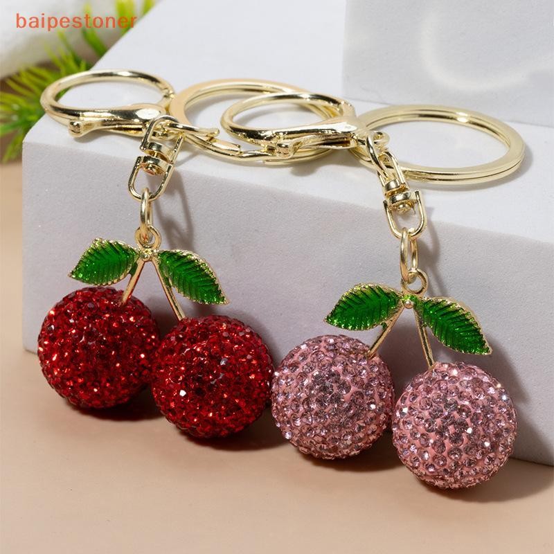 [baipestoner] Luxo Strass Cereja Chaveiro Criativo Requintado Brilhante Saco Pingente Personalizado Charme Presentes De em Oferta na Shopee