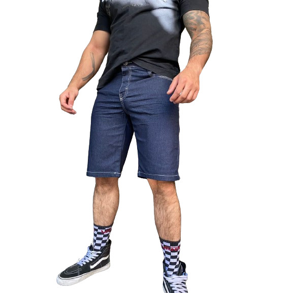 Bermuda Masculina Azul Escuro Slim Lycra Elastano - Diversos Modelos Jeans