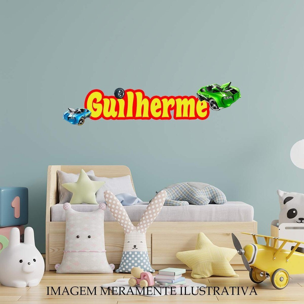 Adesivo de Parede Frase Personalizado Hot Wheels Mod01 em Oferta na Shopee