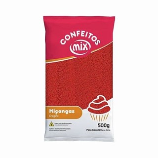 Confeito Miçanga - Vermelho - 500g - Mix em Oferta na Shopee