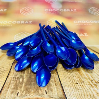50~250 COLHER SOBREMESA  AZUL PETROLEO BELLO FESTAS em Oferta na Shopee