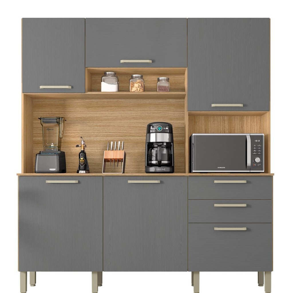 Armário de Cozinha Kit 6 Portas Ferrara Kits Paraná - Home & Living