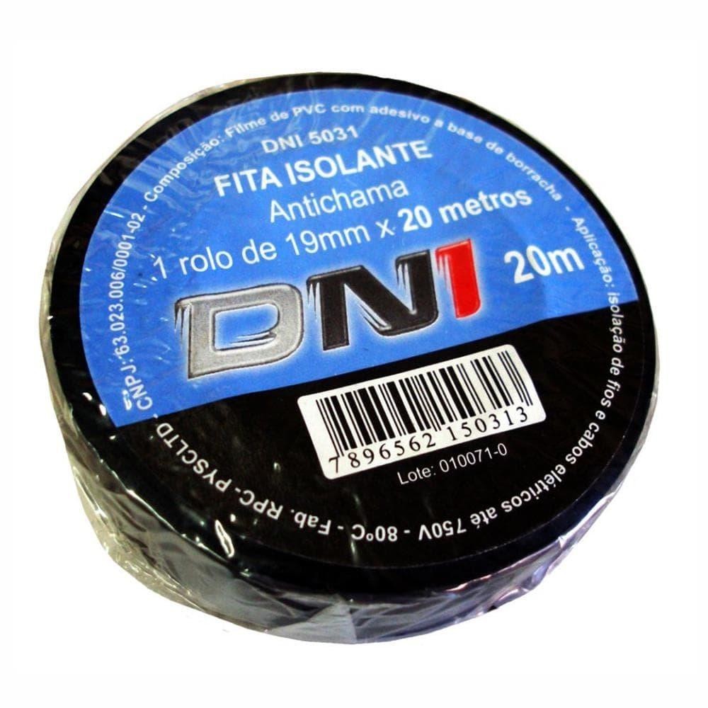 Fita Isolante em PVC Preta 20m - DNI 5031