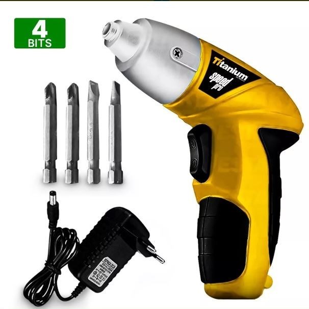 Detalhes do Parafusadeira 4.8v 150 RPM com Carregador bivolt Speed PRO Titanium Platina