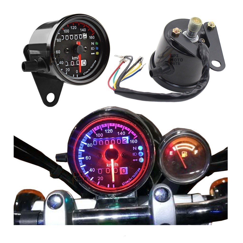 Painel Universal Velocímetro Moto Café Racer Custom