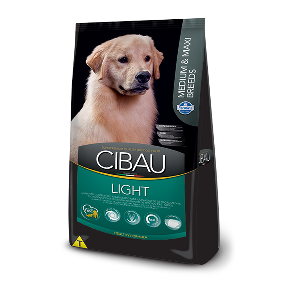 Ração Seca Cibau Light para Cães Adultos com Tendência Obesidade de Raças Médias e Grandes - 12Kg