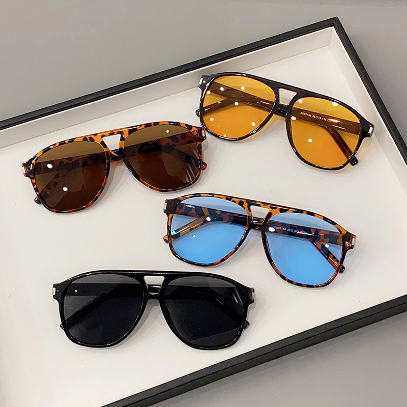 Marca De Luxo Designer Grande Quadro Piloto Óculos De Sol Feminino Para Homens Tendência Vintage Punk Tons Populares UV4